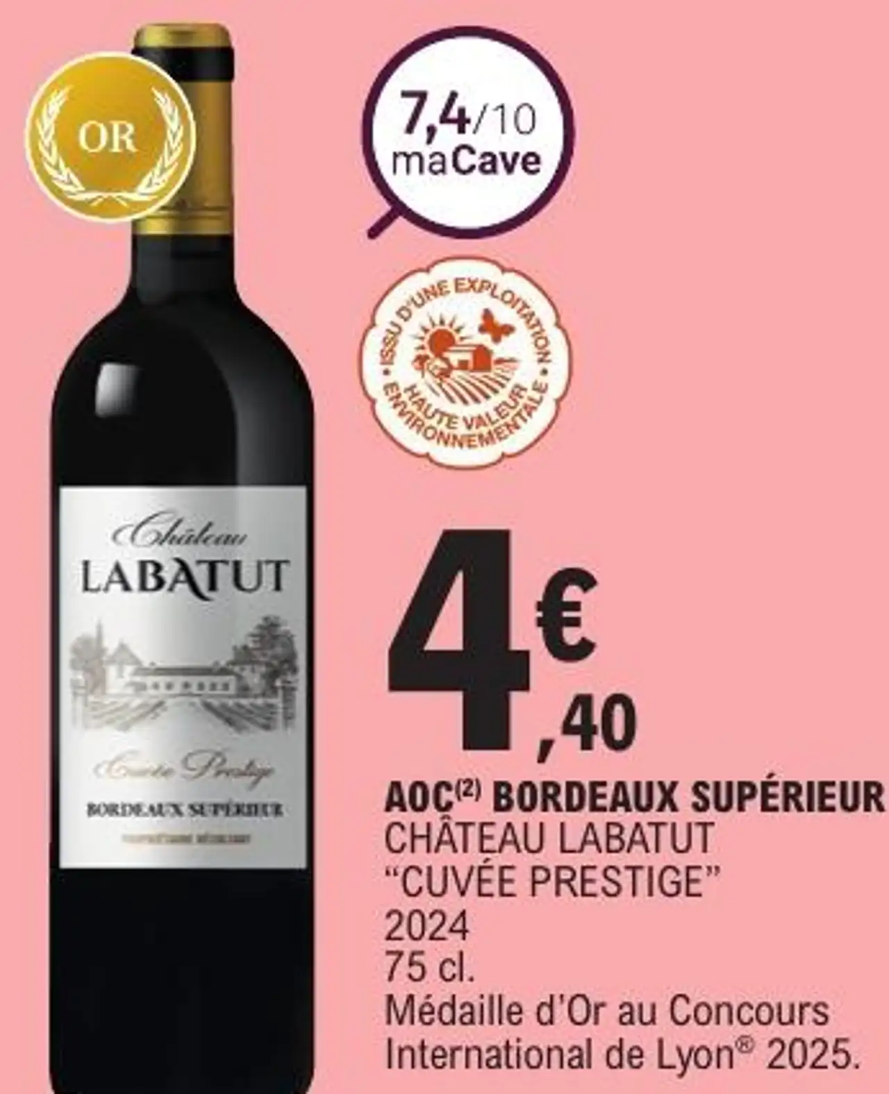 AOC(2) BORDEAUX SUPÉRIEUR CHÂTEAU LABATUT "CUVÉE PRESTIGE" 2024