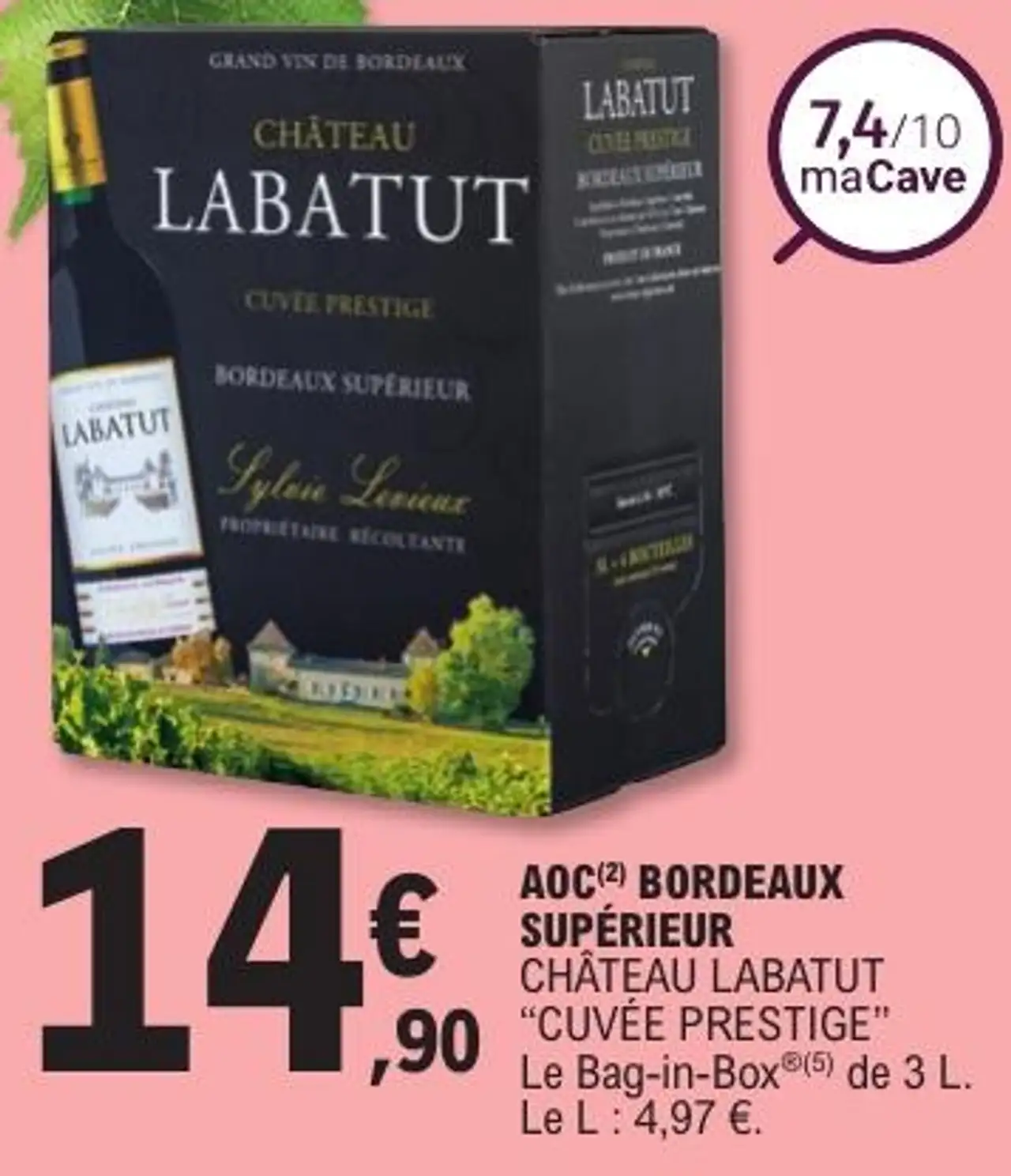 AOC(2) BORDEAUX SUPÉRIEUR CHÂTEAU LABATUT "CUVÉE PRESTIGE" Le Bag-in-Box®(5) de 3 L.