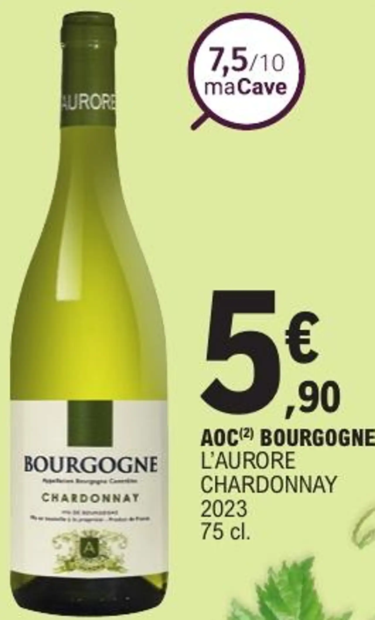 L'AURORE AOC BOURGOGNE CHARDONNAY 2023 75 cl.