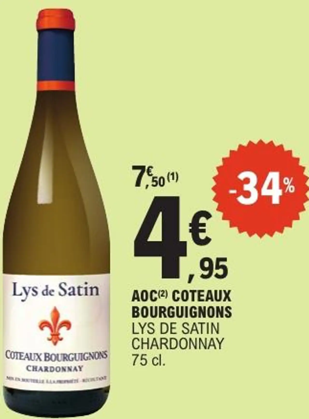 LYS DE SATIN AOC COTEAUX BOURGUIGNONS CHARDONNAY 75 cl.