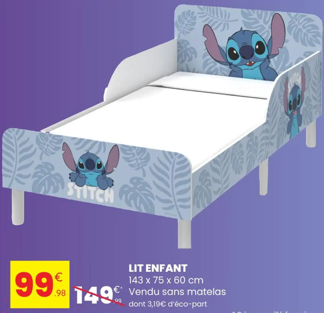 Disney Stitch LIT ENFANT 143 x 75 x 60 cm
