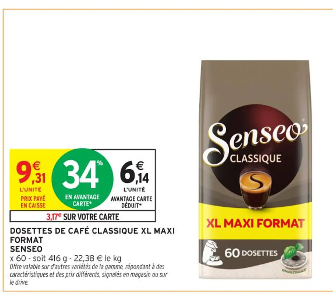 DOSETTES DE CAFÉ CLASSIQUE XL MAXI FORMAT SENSEO