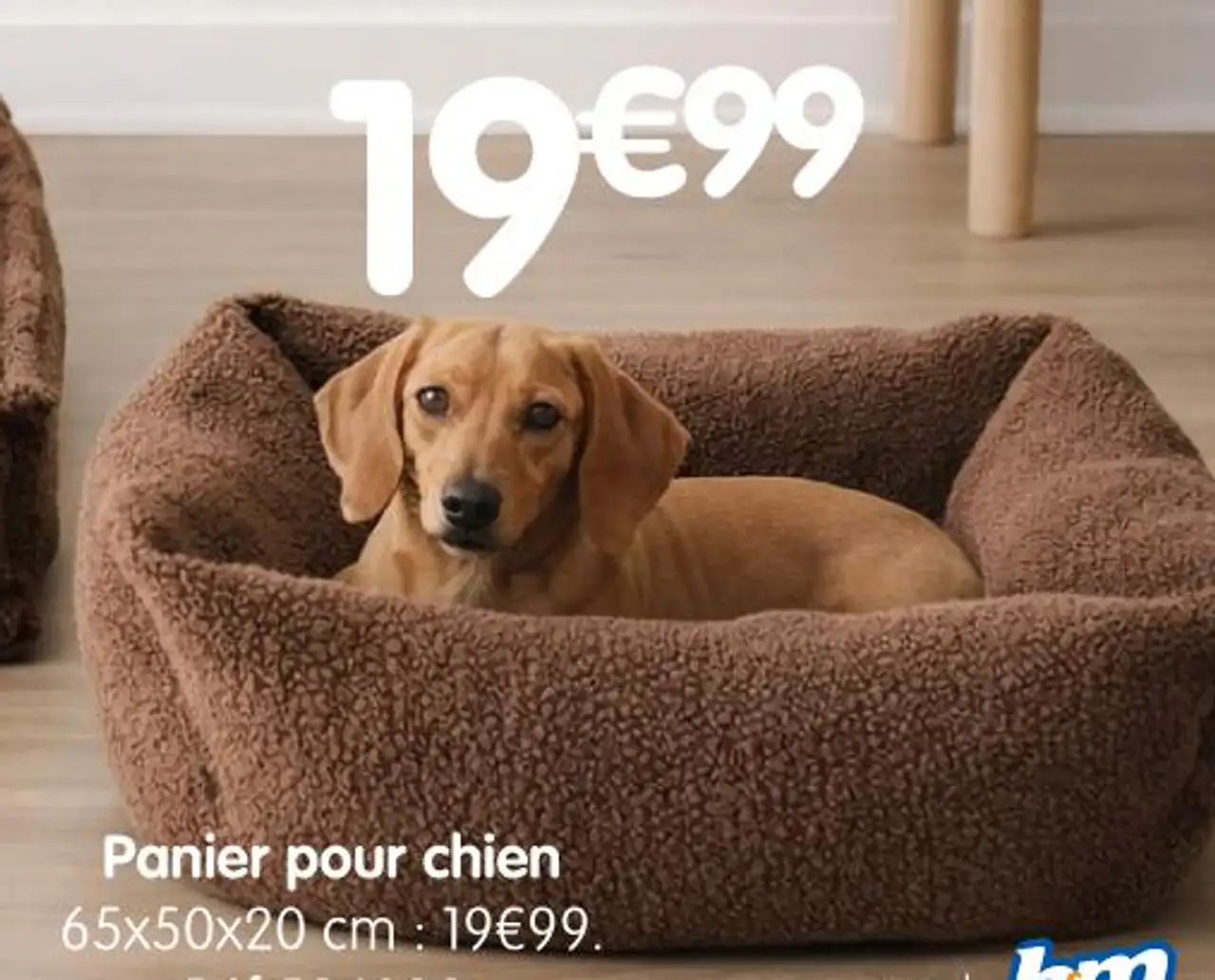 Panier pour chien 65x50x20 cm