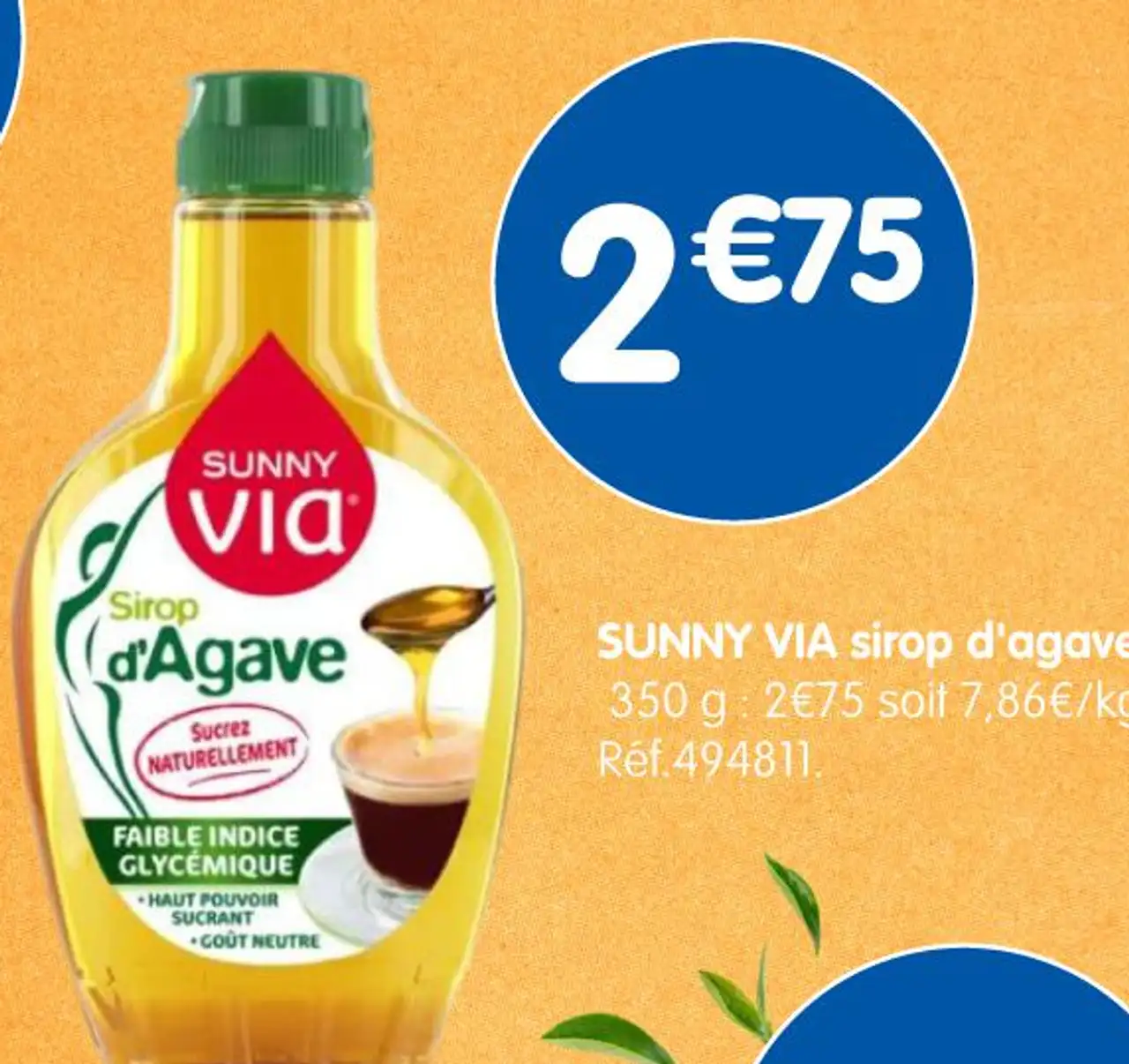 SUNNY VIA sirop d'agave 350 g