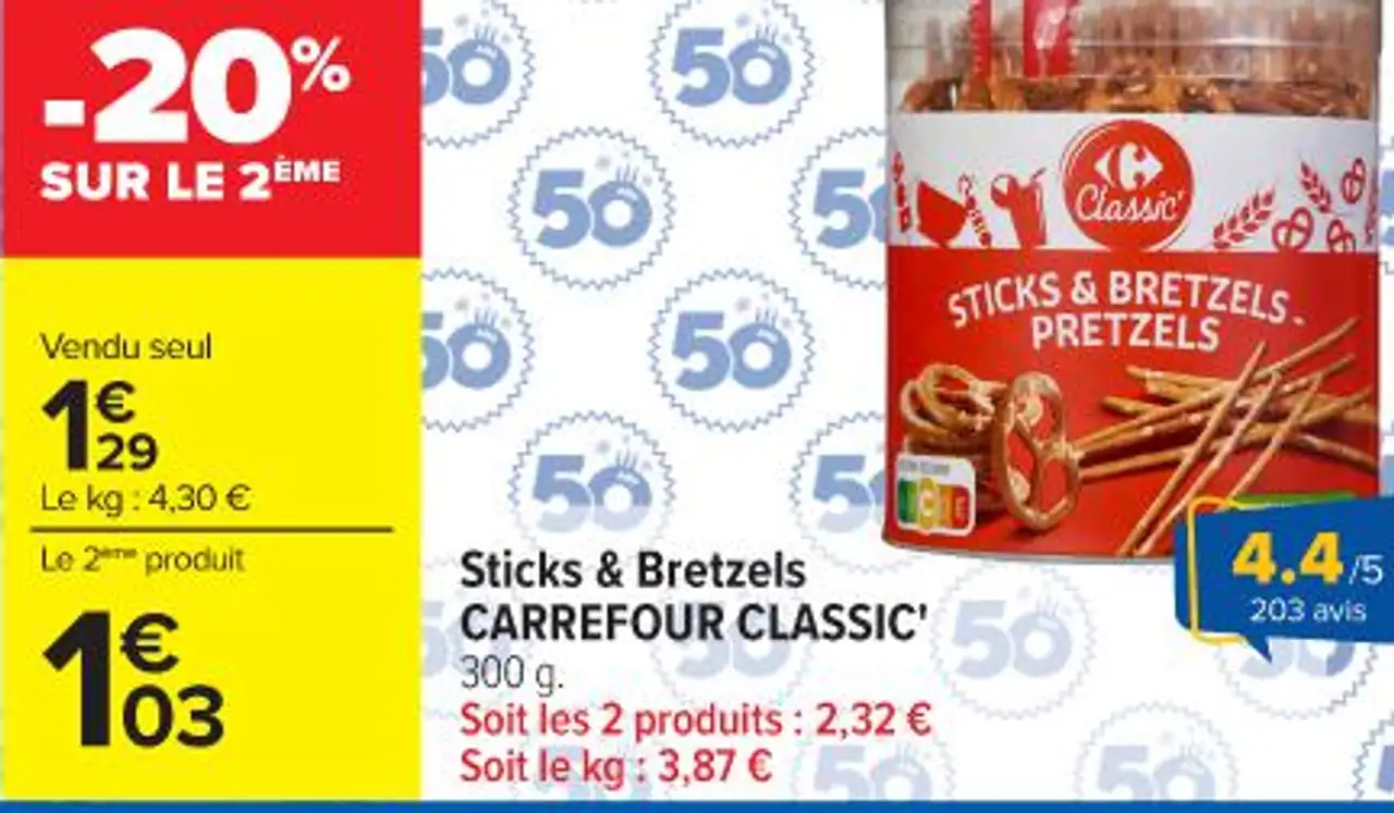 Sticks & Bretzels CARREFOUR CLASSIC'