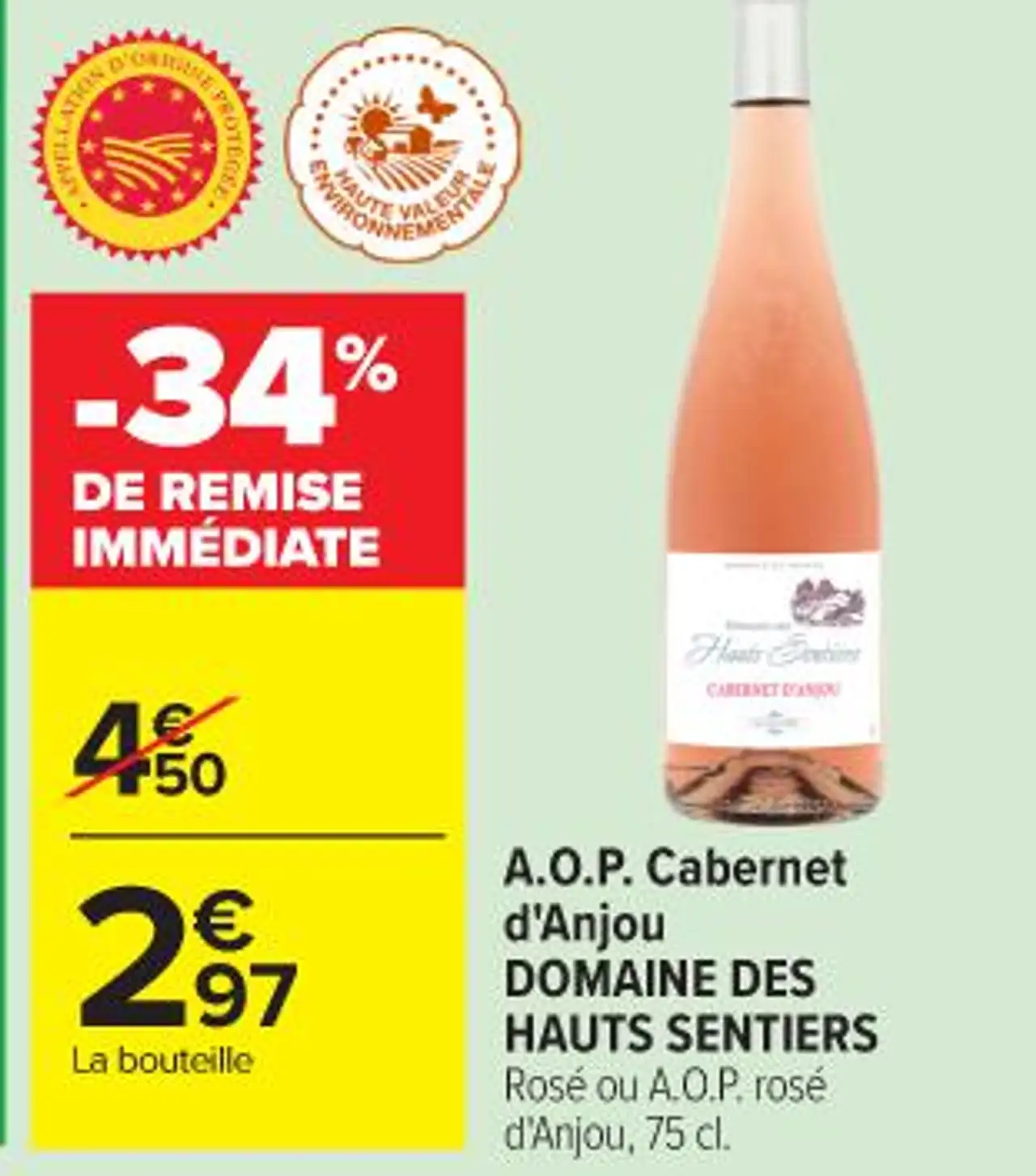 A.O.P. Cabernet d'Anjou DOMAINE DES HAUTS SENTIERS