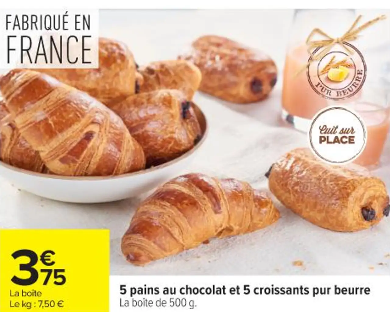 5 pains au chocolat et 5 croissants pur beurre