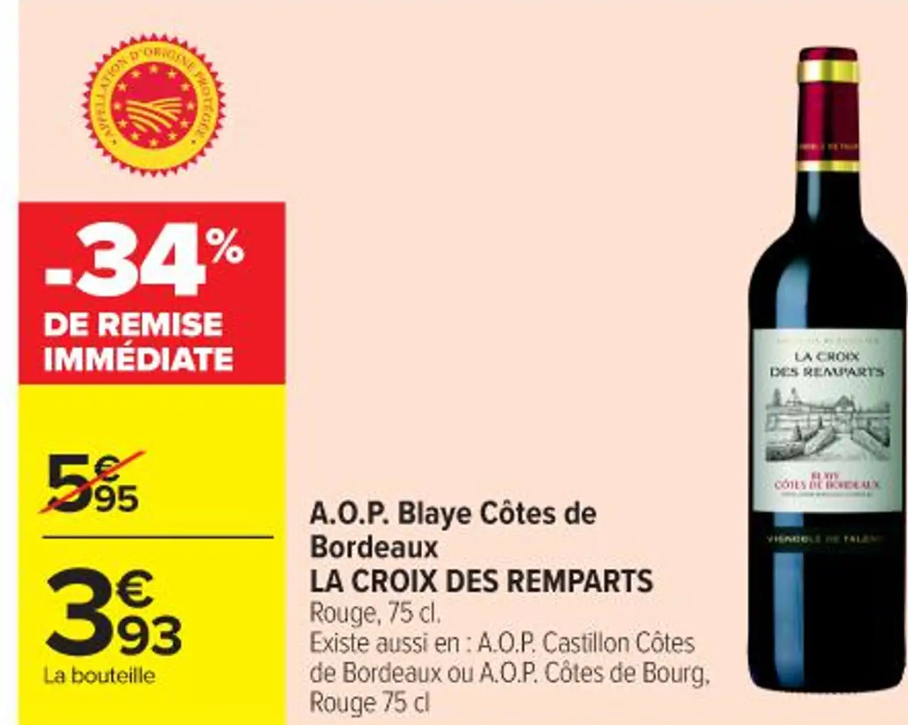 A.O.P. Blaye Côtes de Bordeaux LA CROIX DES REMPARTS