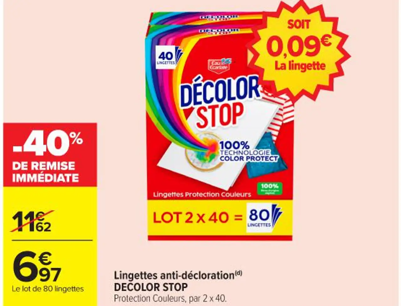 Lingettes anti-décoloration DECOLOR STOP