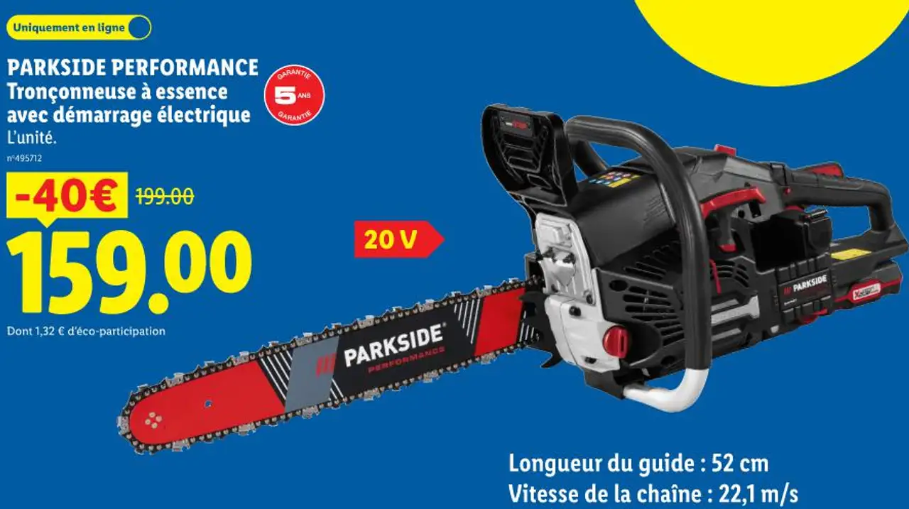 PARKSIDE PERFORMANCE Tronçonneuse à essence avec démarrage électrique