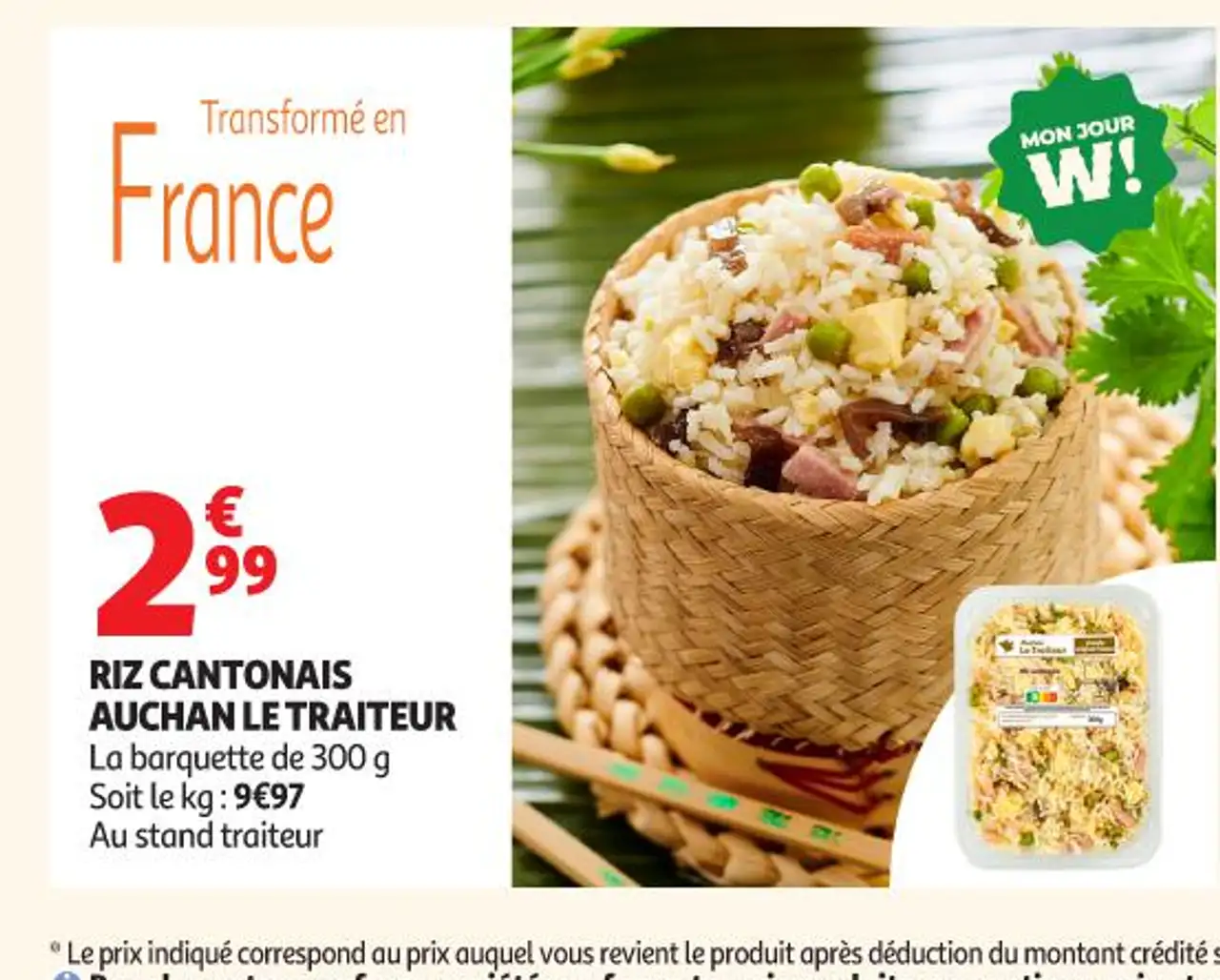 RIZ CANTONAIS AUCHAN LE TRAITEUR