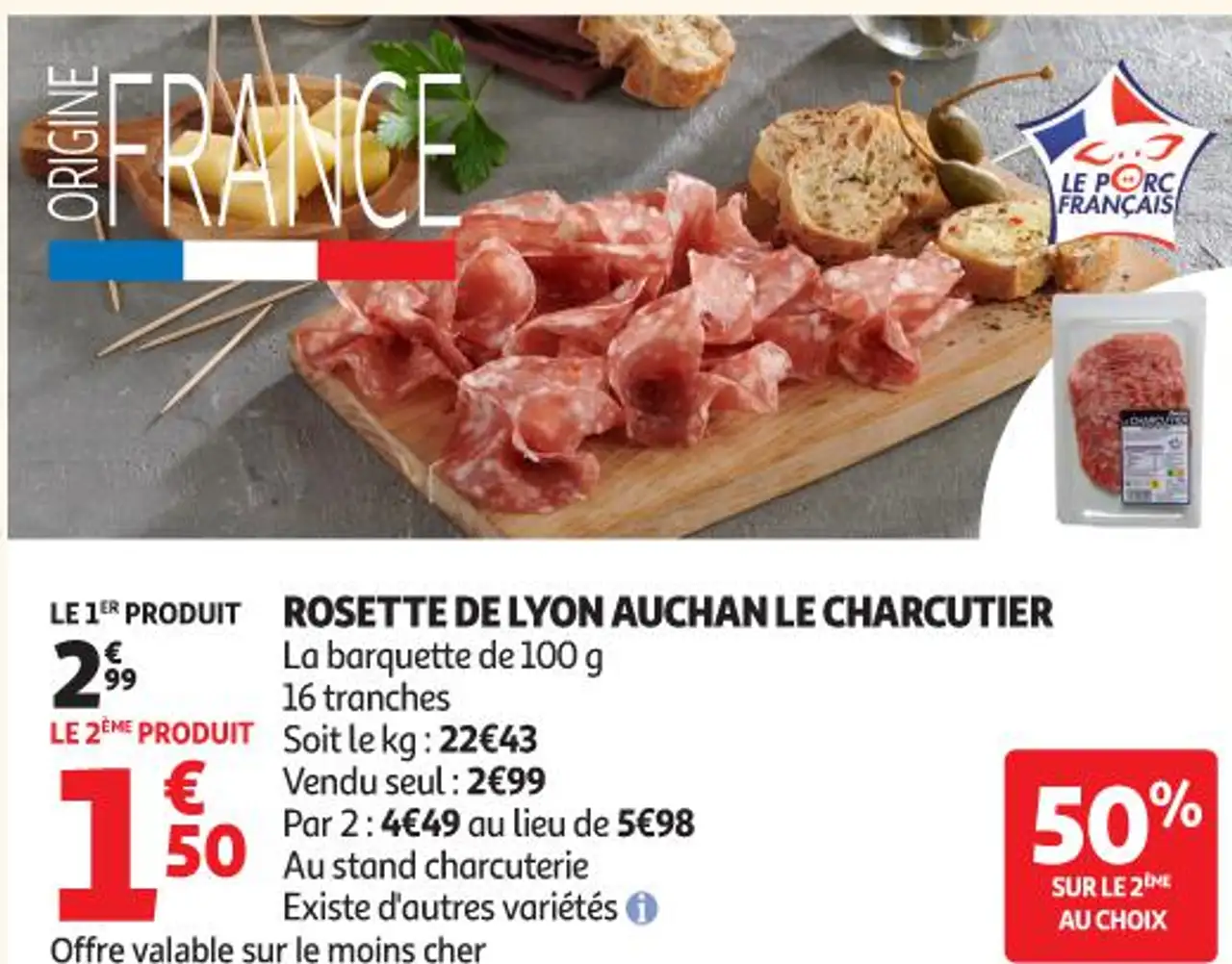 ROSETTE DE LYON AUCHAN LE CHARCUTIER