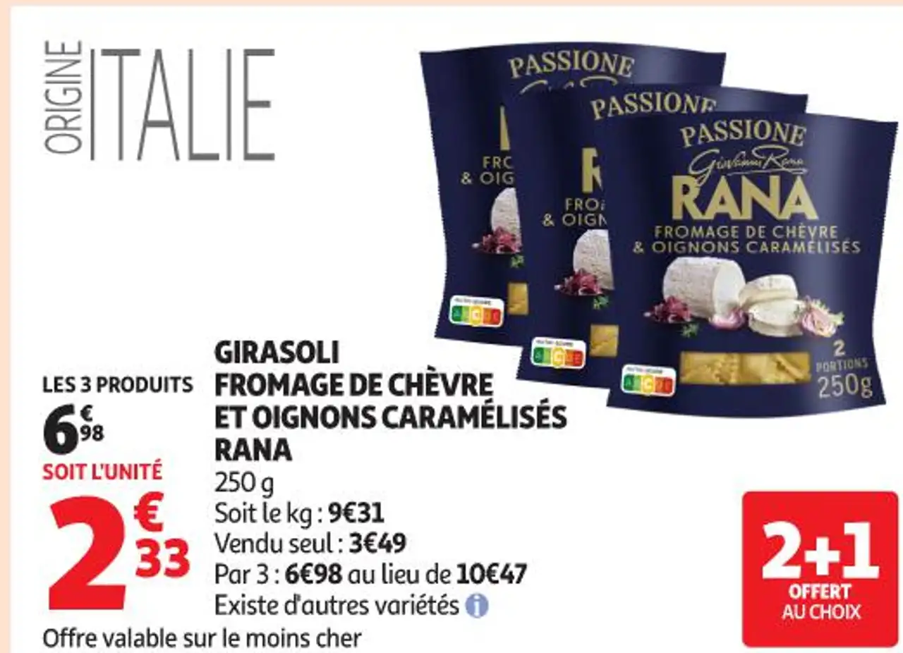 GIRASOLI FROMAGE DE CHÈVRE ET OIGNONS CARAMÉLISÉS RANA