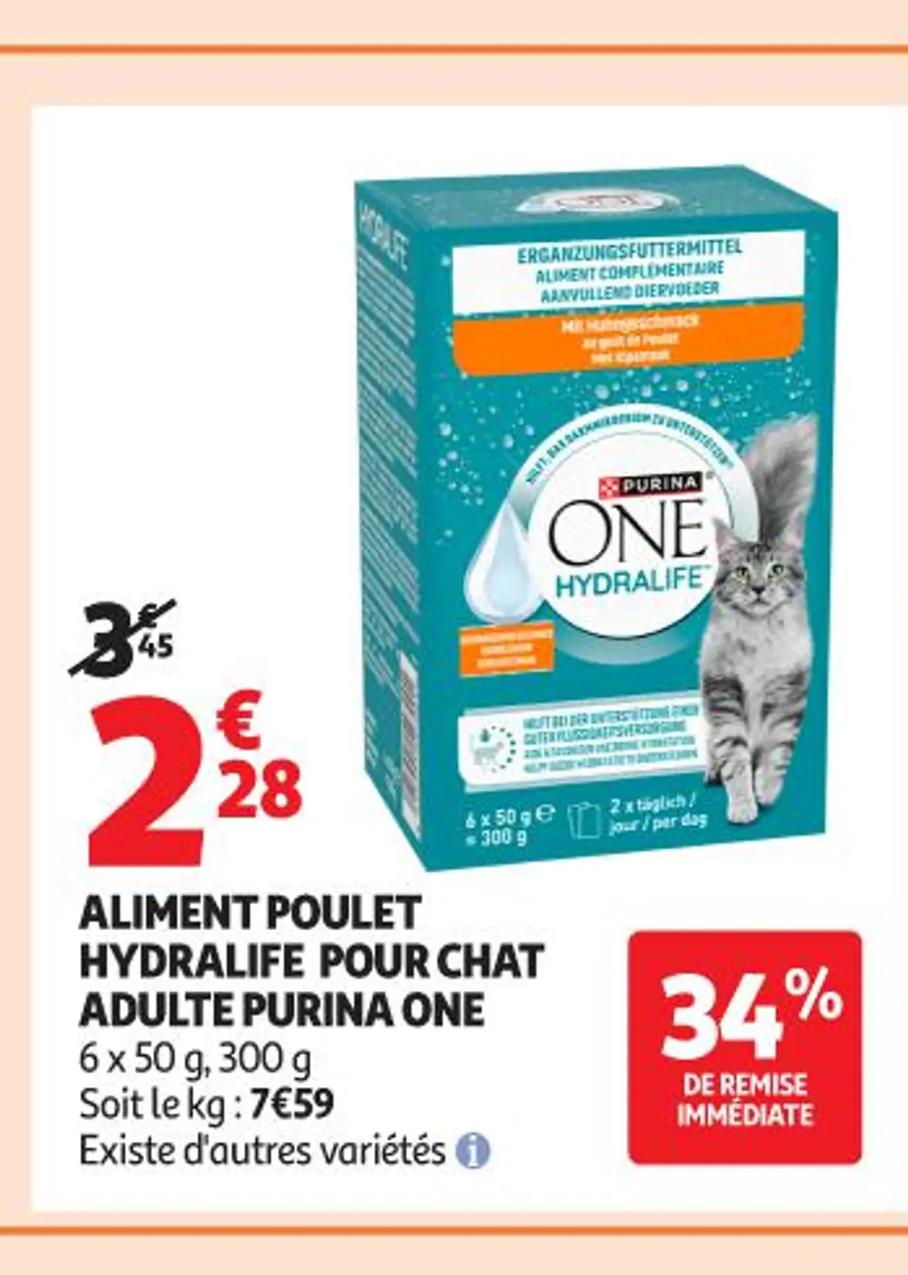 ALIMENT POULET HYDRALIFE POUR CHAT ADULTE PURINA ONE