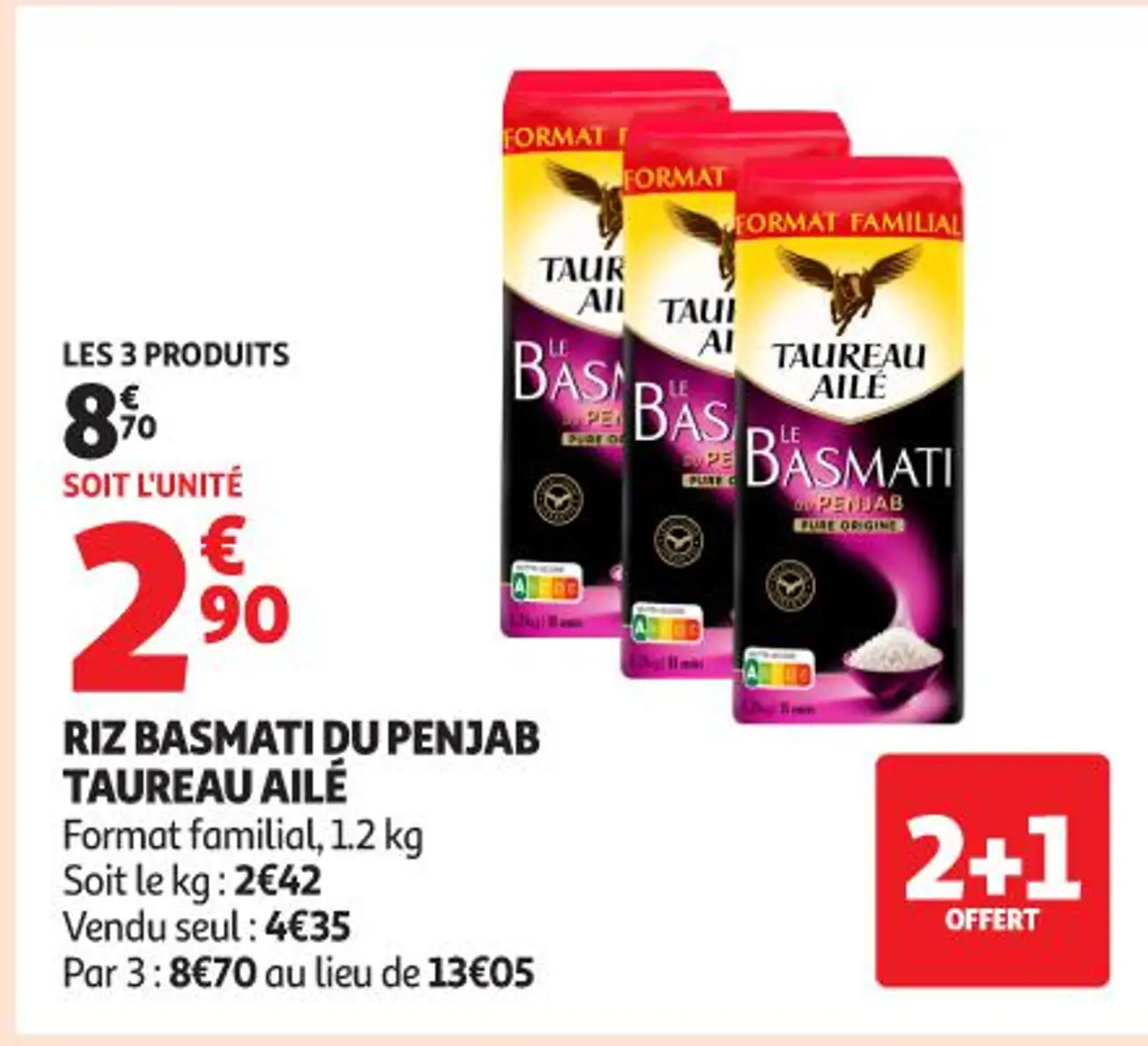 RIZ BASMATI DU PENJAB TAUREAU AILÉ