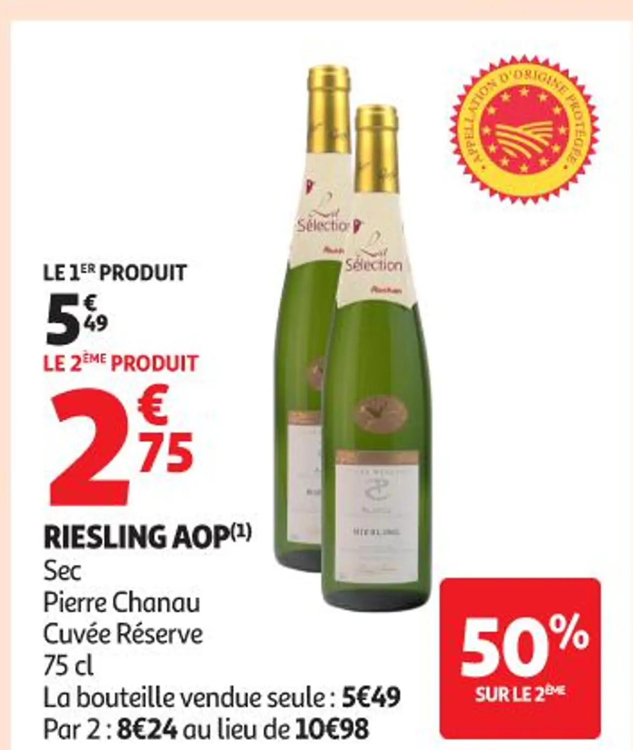 RIESLING AOP(1) Sec Pierre Chanau Cuvée Réserve