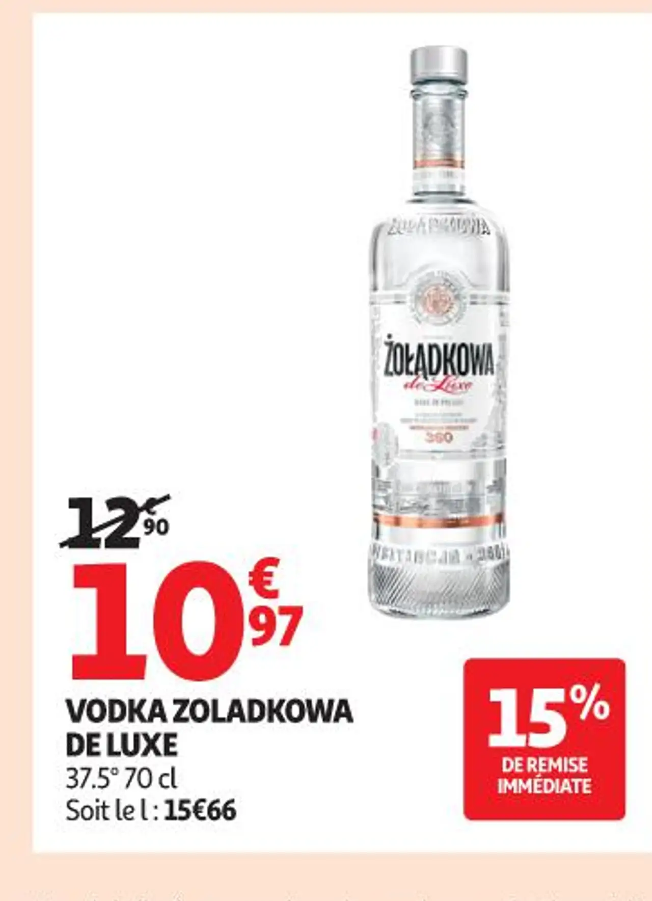 VODKA ZOLADKOWA DE LUXE 37.5 ° 70 cl Soit le l : 15 € 66