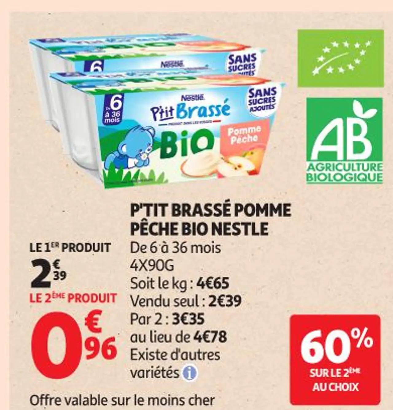 P'TIT BRASSÉ POMME PÊCHE BIO NESTLE