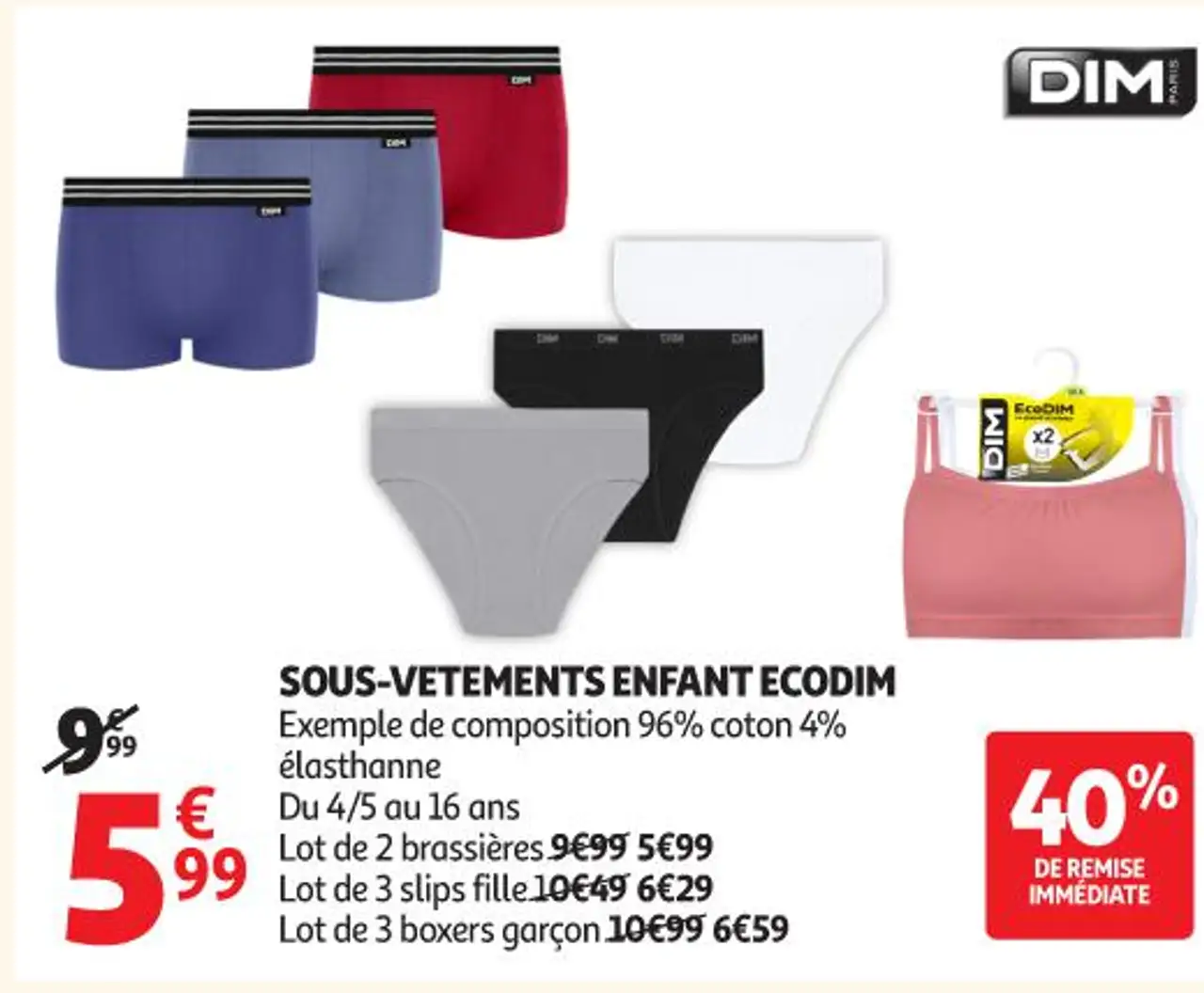 SOUS-VETEMENTS ENFANT ECODIM