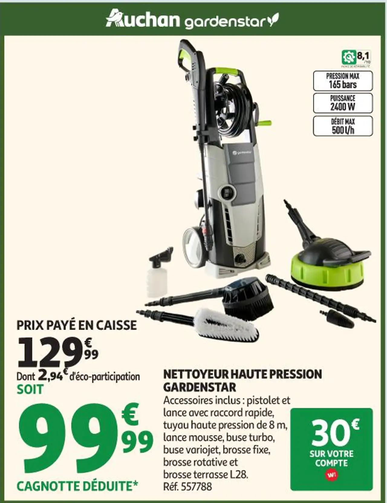 NETTOYEUR HAUTE PRESSION GARDENSTAR