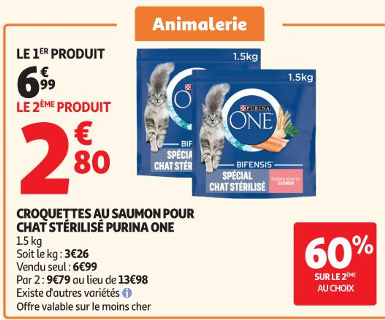 CROQUETTES AU SAUMON POUR CHAT STÉRILISÉ PURINA ONE