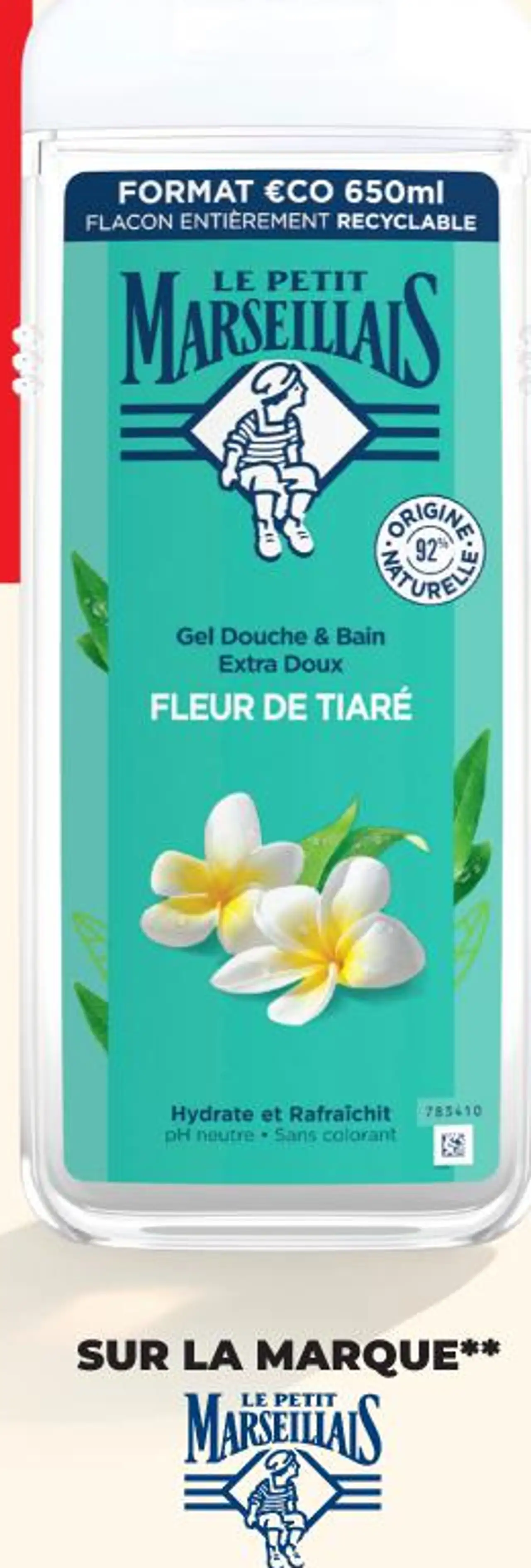 Gel douche & bain extra doux Fleur de Tiaré Le Petit Marseillais