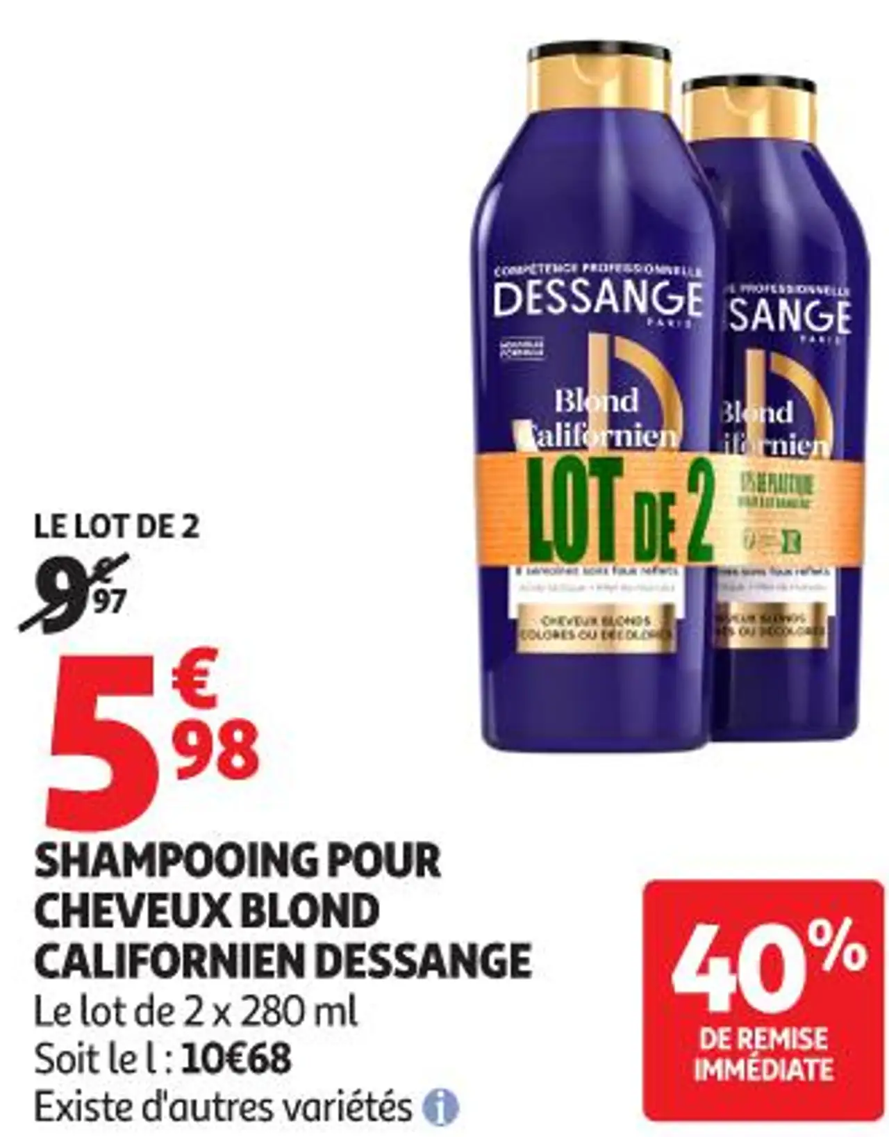 SHAMPOOING POUR CHEVEUX BLOND CALIFORNIEN DESSANGE