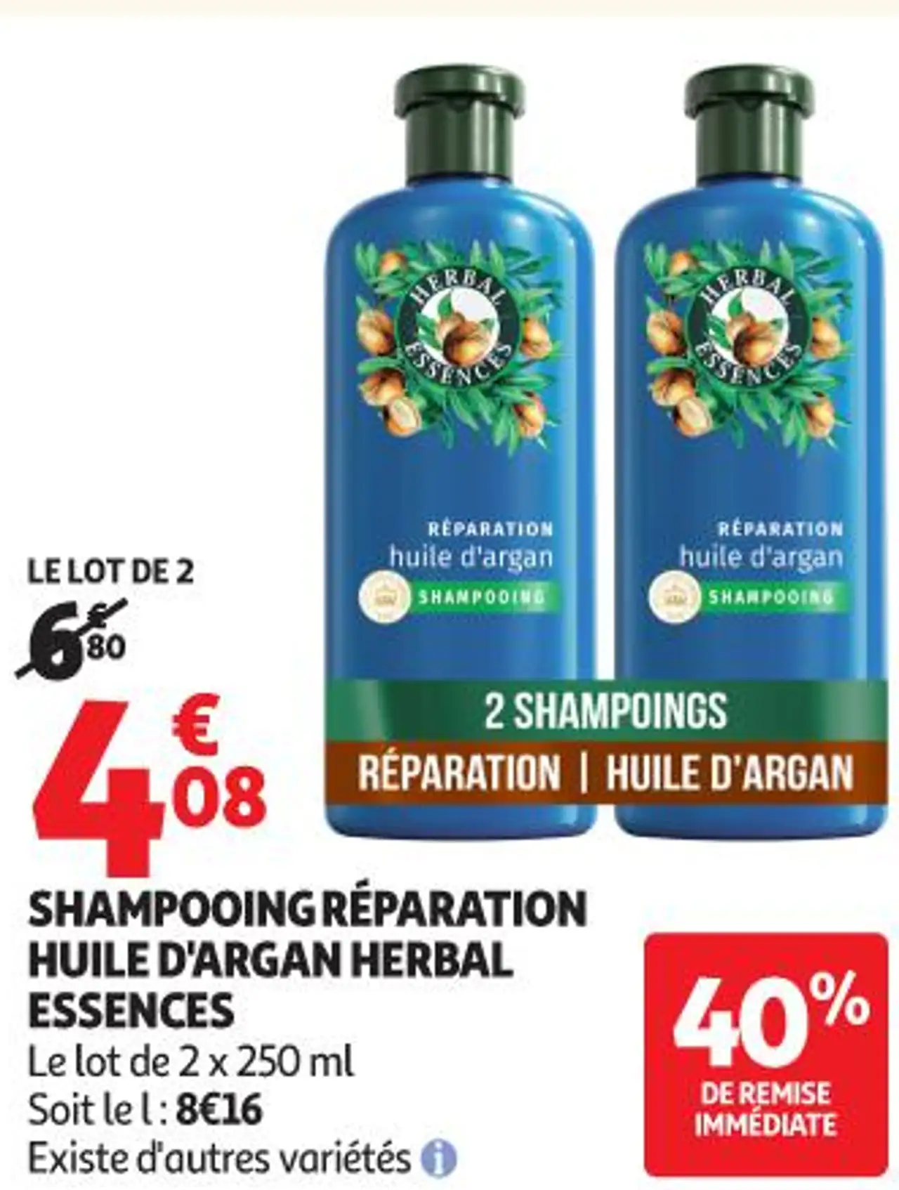 SHAMPOOING RÉPARATION HUILE D'ARGAN HERBAL ESSENCES