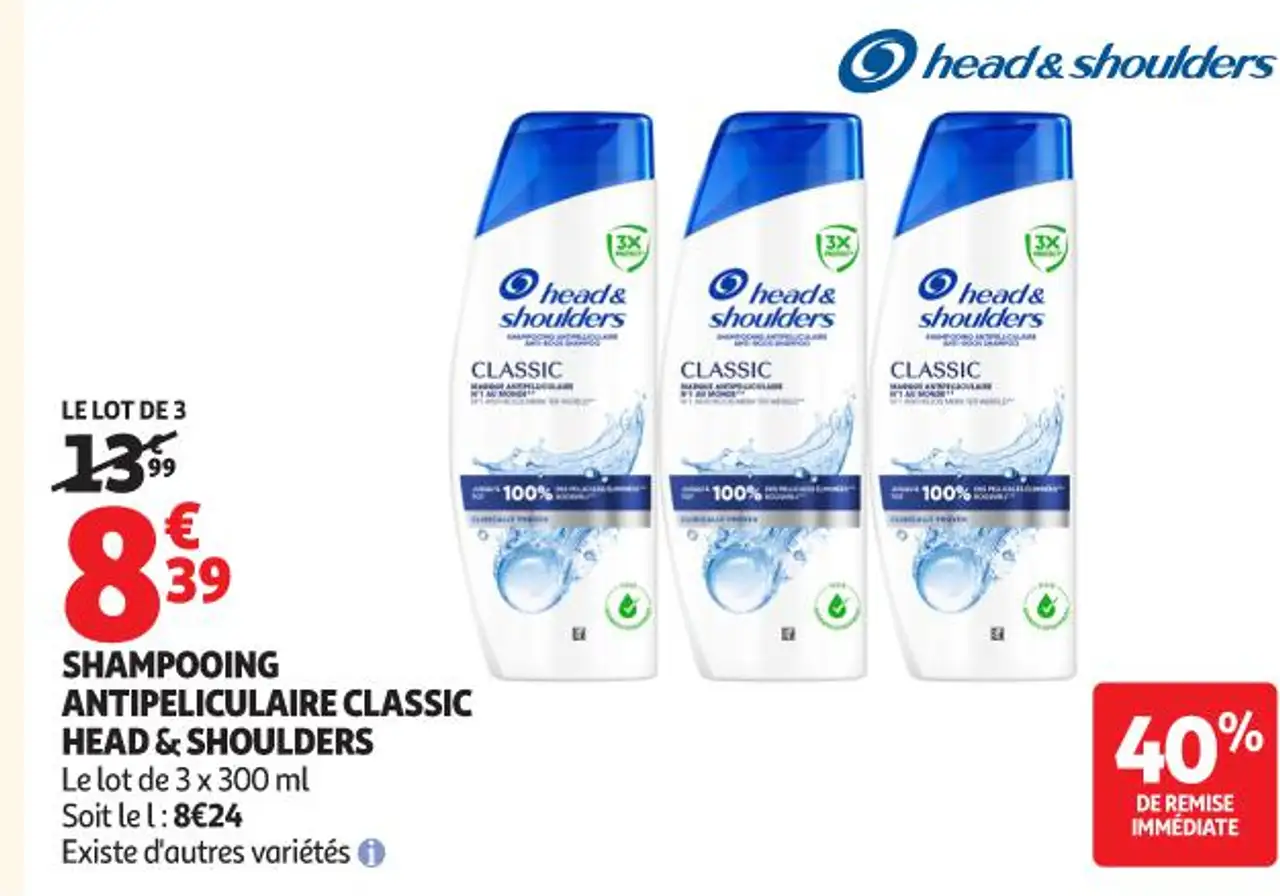 SHAMPOOING ANTIPELLICULAIRE CLASSIC HEAD & SHOULDERS
