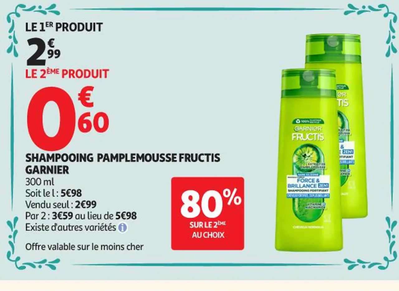 SHAMPOOING PAMPLEMOUSSE FRUCTIS GARNIER