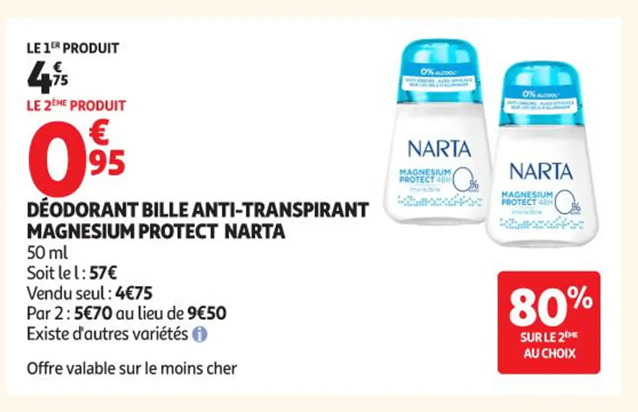 DÉODORANT BILLE ANTI-TRANSPIRANT MAGNESIUM PROTECT NARTA