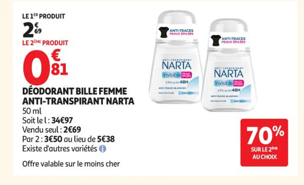DÉODORANT BILLE FEMME ANTI-TRANSPIRANT NARTA