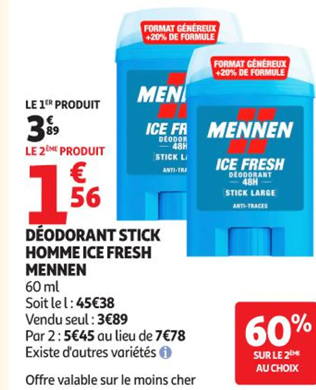 DÉODORANT STICK HOMME ICE FRESH MENNEN