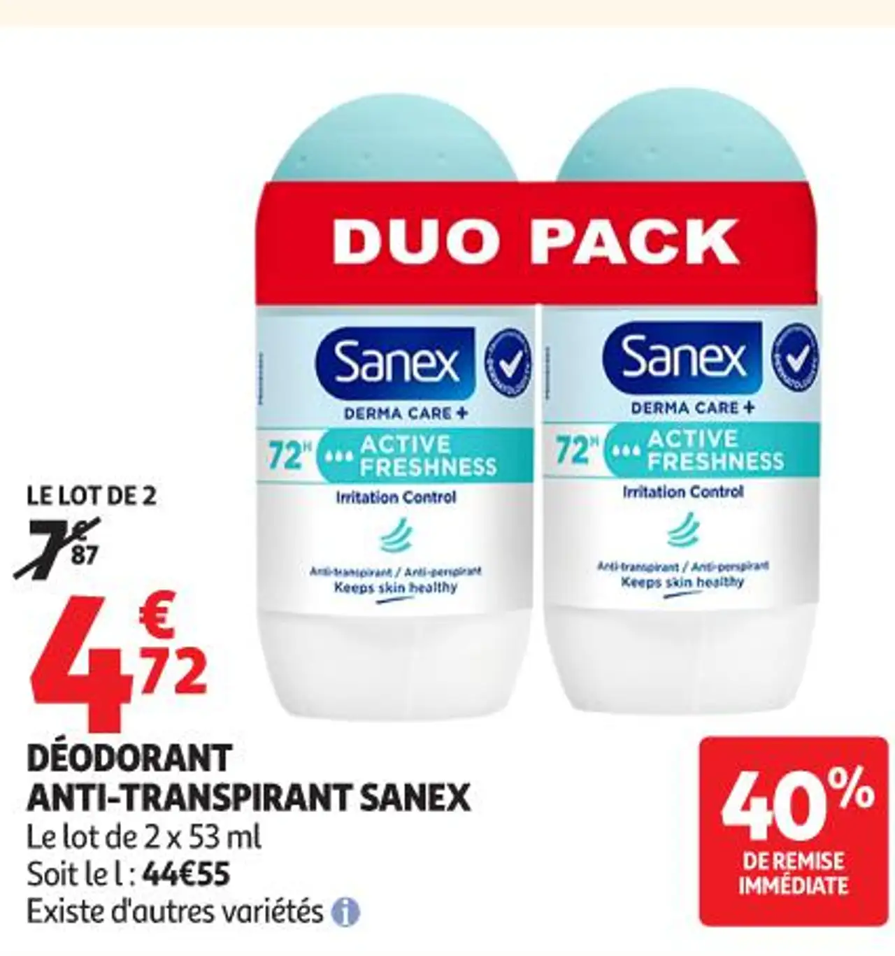 DÉODORANT ANTI-TRANSPIRANT SANEX