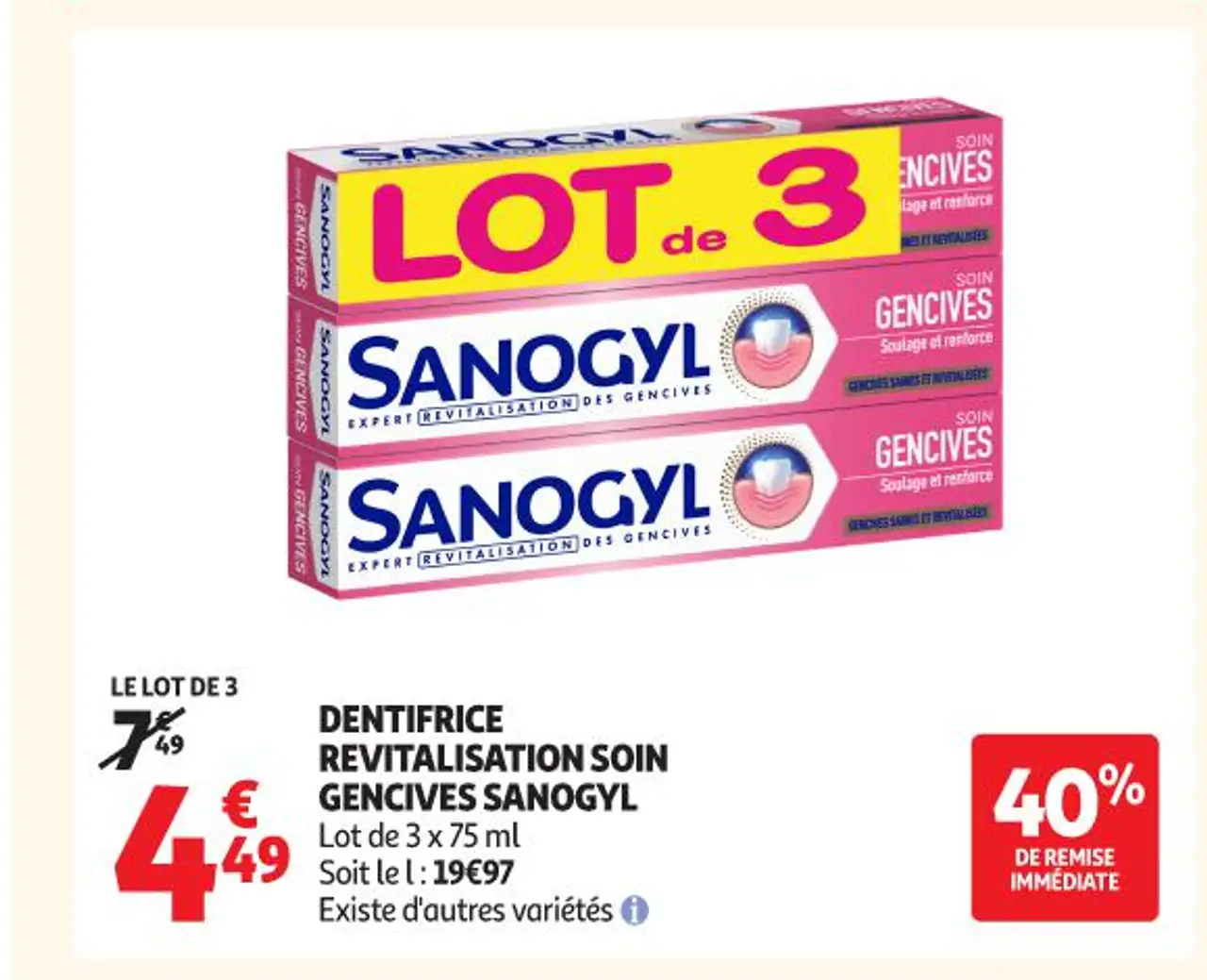 DENTIFRICE REVITALISATION SOIN GENCIVES SANOGYL