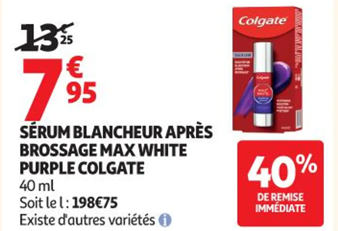 SÉRUM BLANCHEUR APRÈS BROSSAGE MAX WHITE PURPLE COLGATE