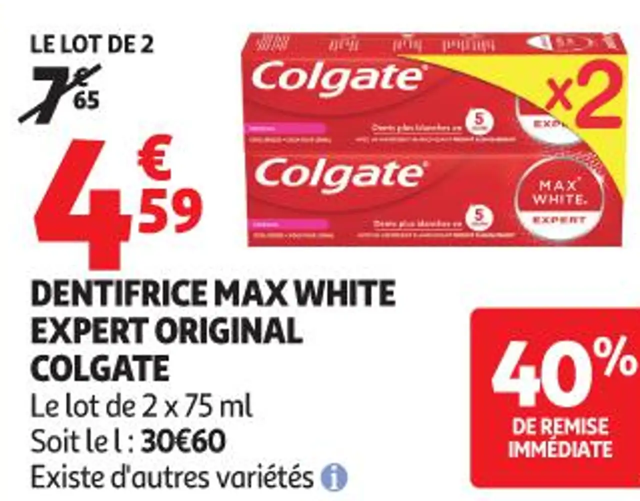 DENTIFRICE MAX WHITE EXPERT ORIGINAL COLGATE