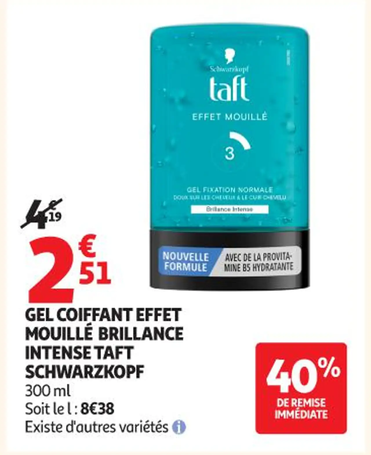 GEL COIFFANT EFFET MOUILLE BRILLANCE INTENSE TAFT SCHWARZKOPF