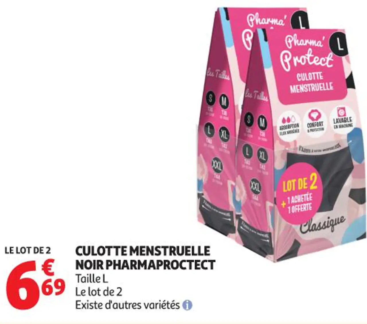 CULOTTE MENSTRUELLE NOIR PHARMAPROCTECT