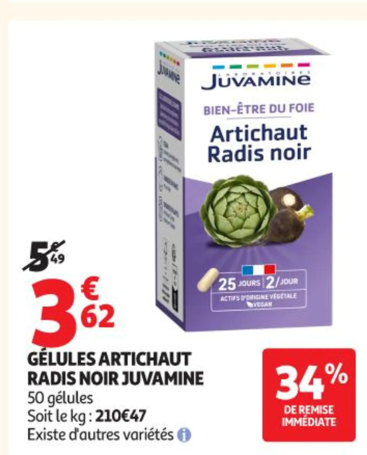 GÉLULES ARTICHAUT RADIS NOIR JUVAMINE