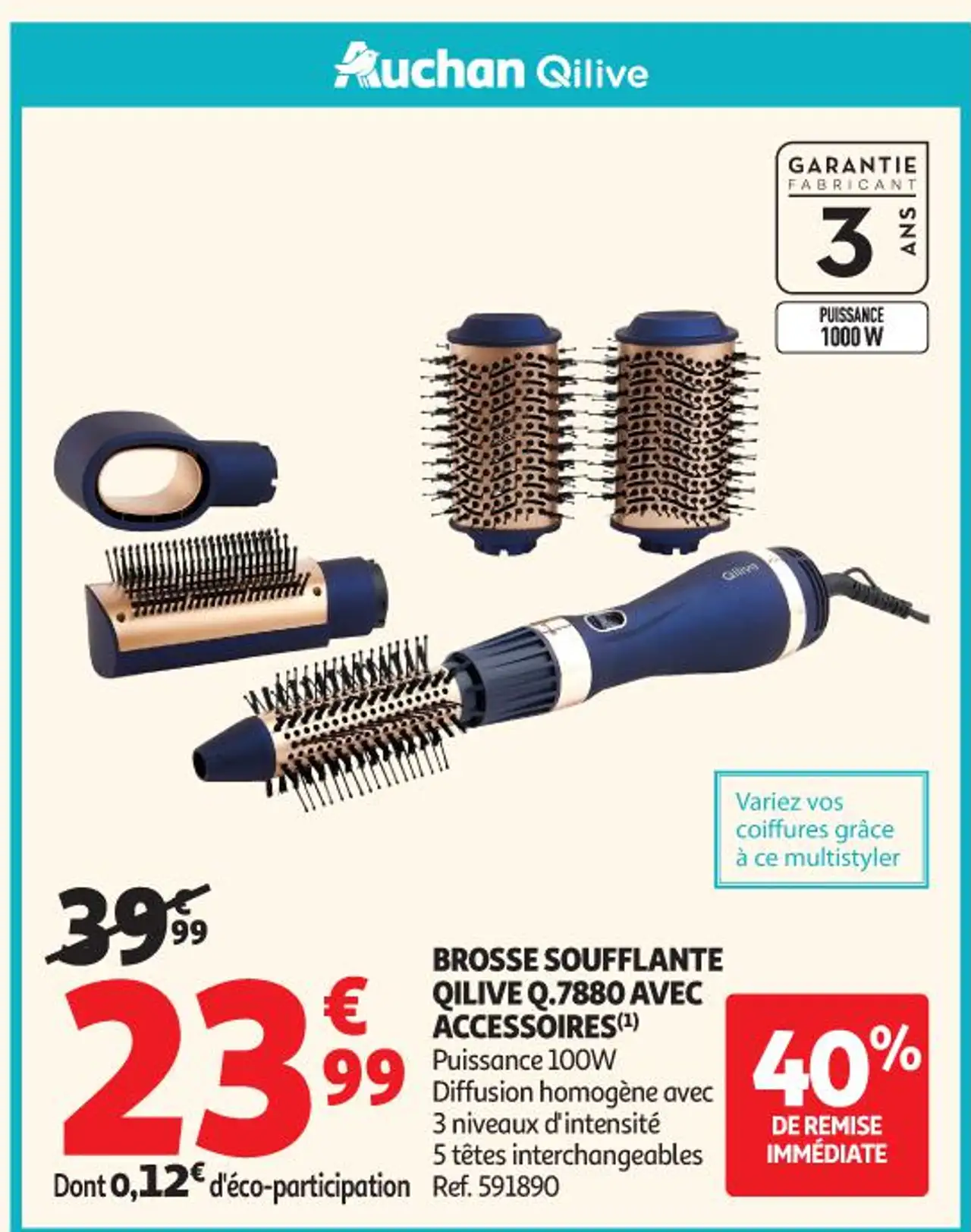 BROSSE SOUFFLANTE QILIVE Q.7880 AVEC ACCESSOIRES(1)