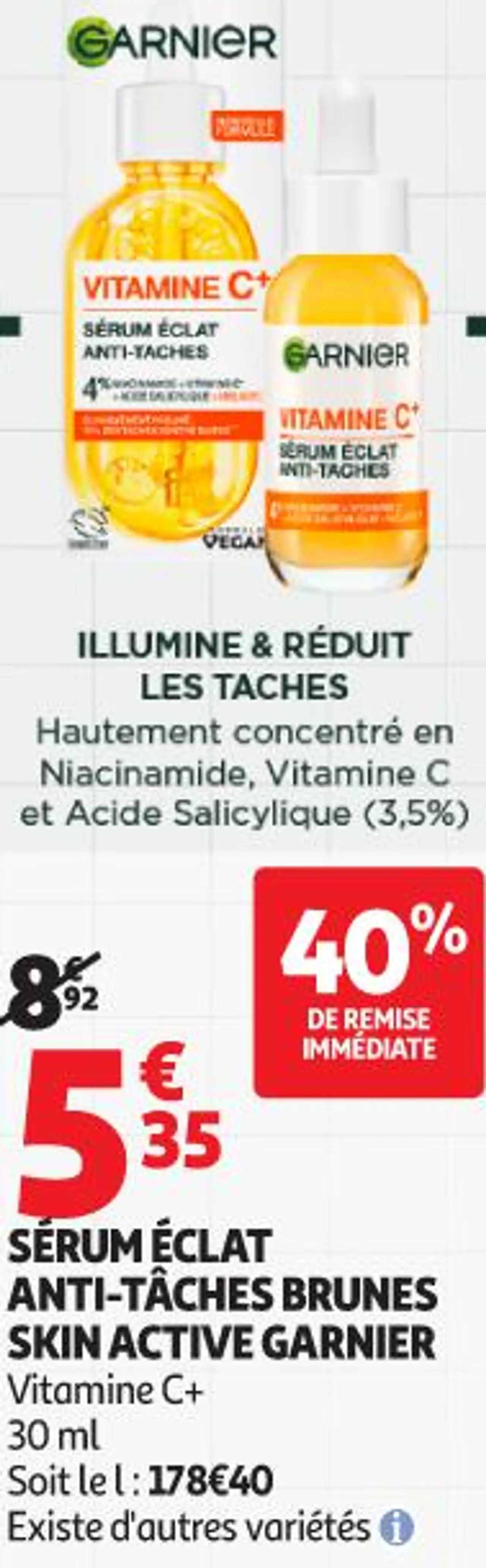 SÉRUM ÉCLAT ANTI-TACHES BRUNES SKIN ACTIVE GARNIER