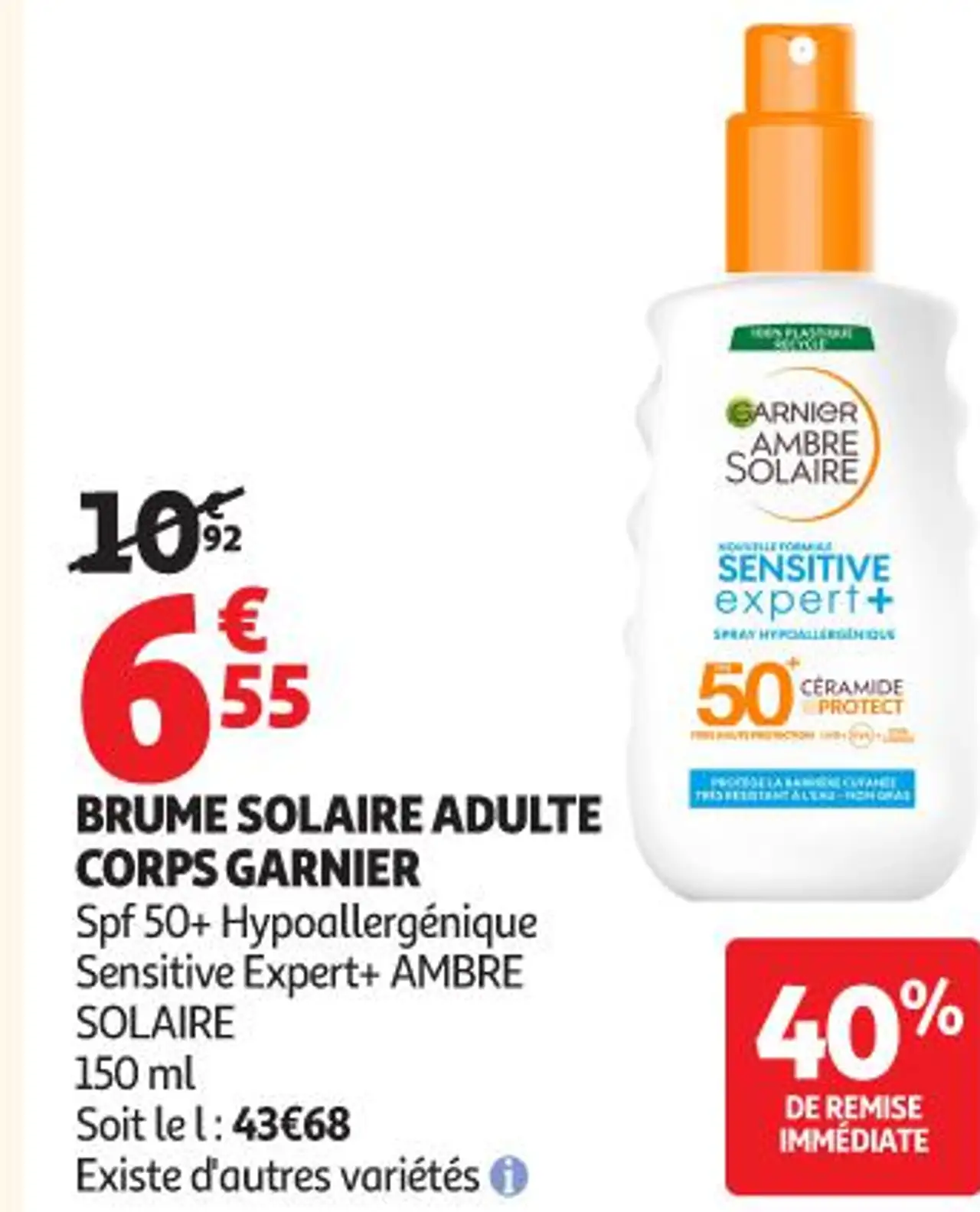 BRUME SOLAIRE ADULTE CORPS GARNIER