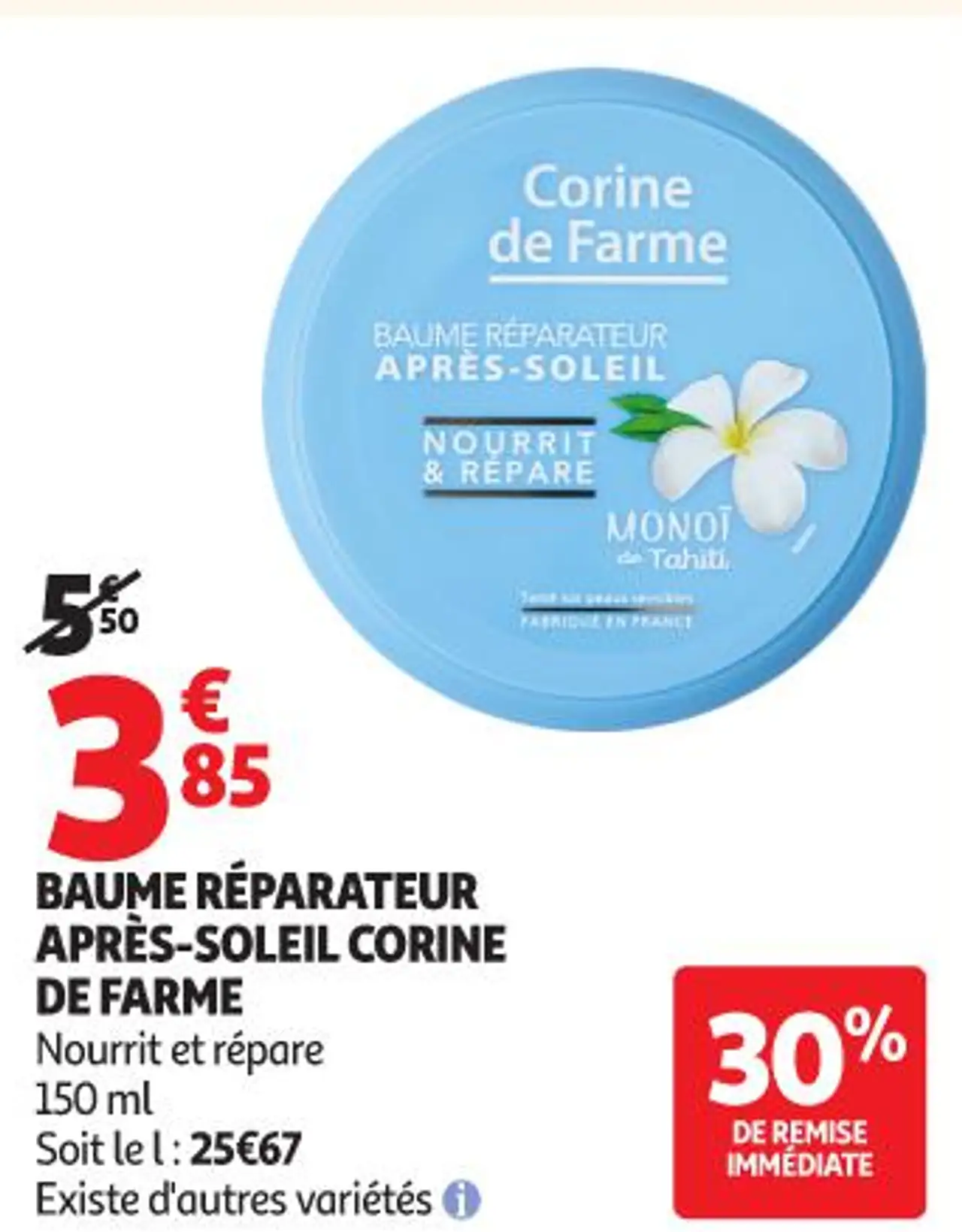 Baume réparateur après-soleil corine de farme