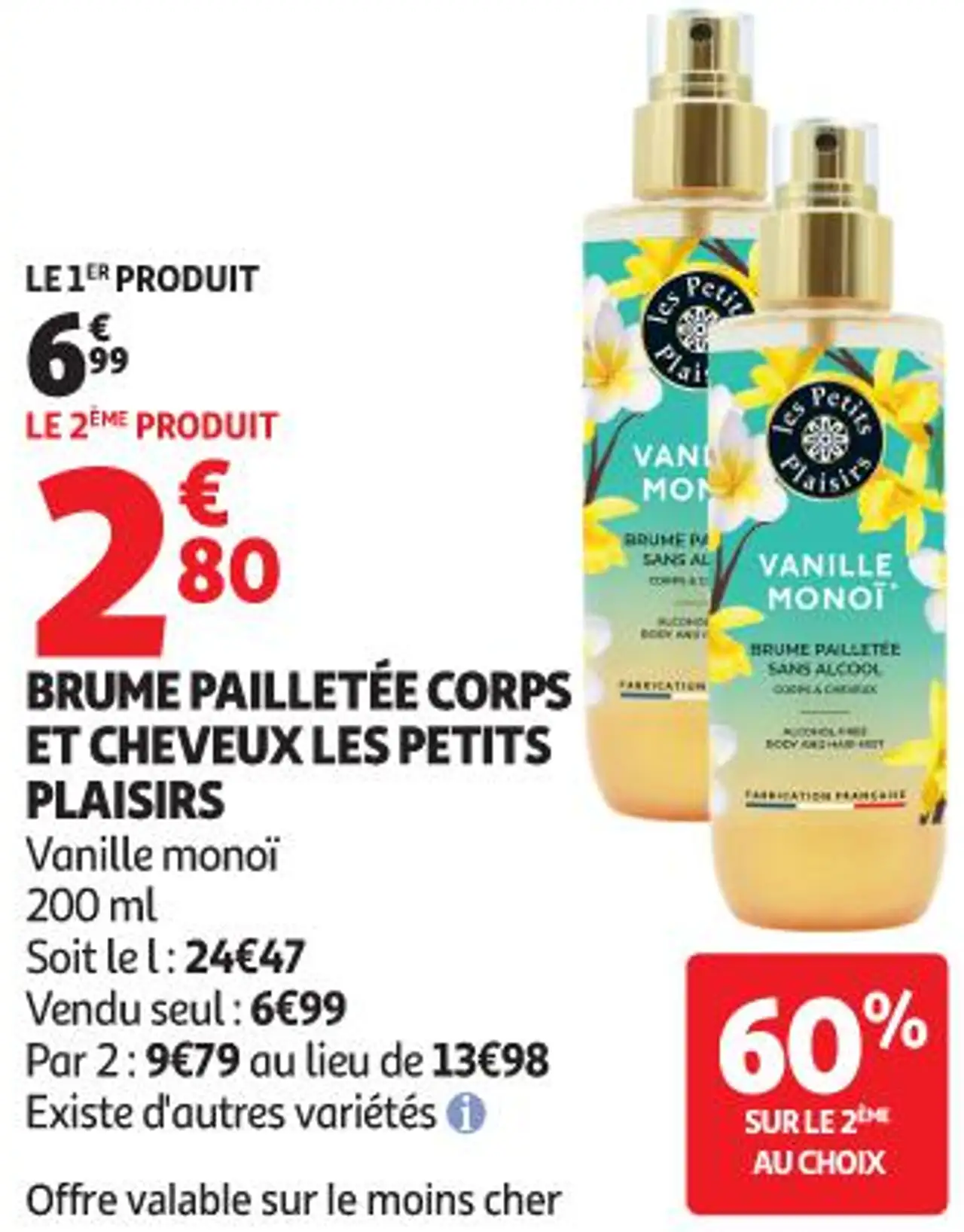 Brume pailletée corps et cheveux les petits plaisirs