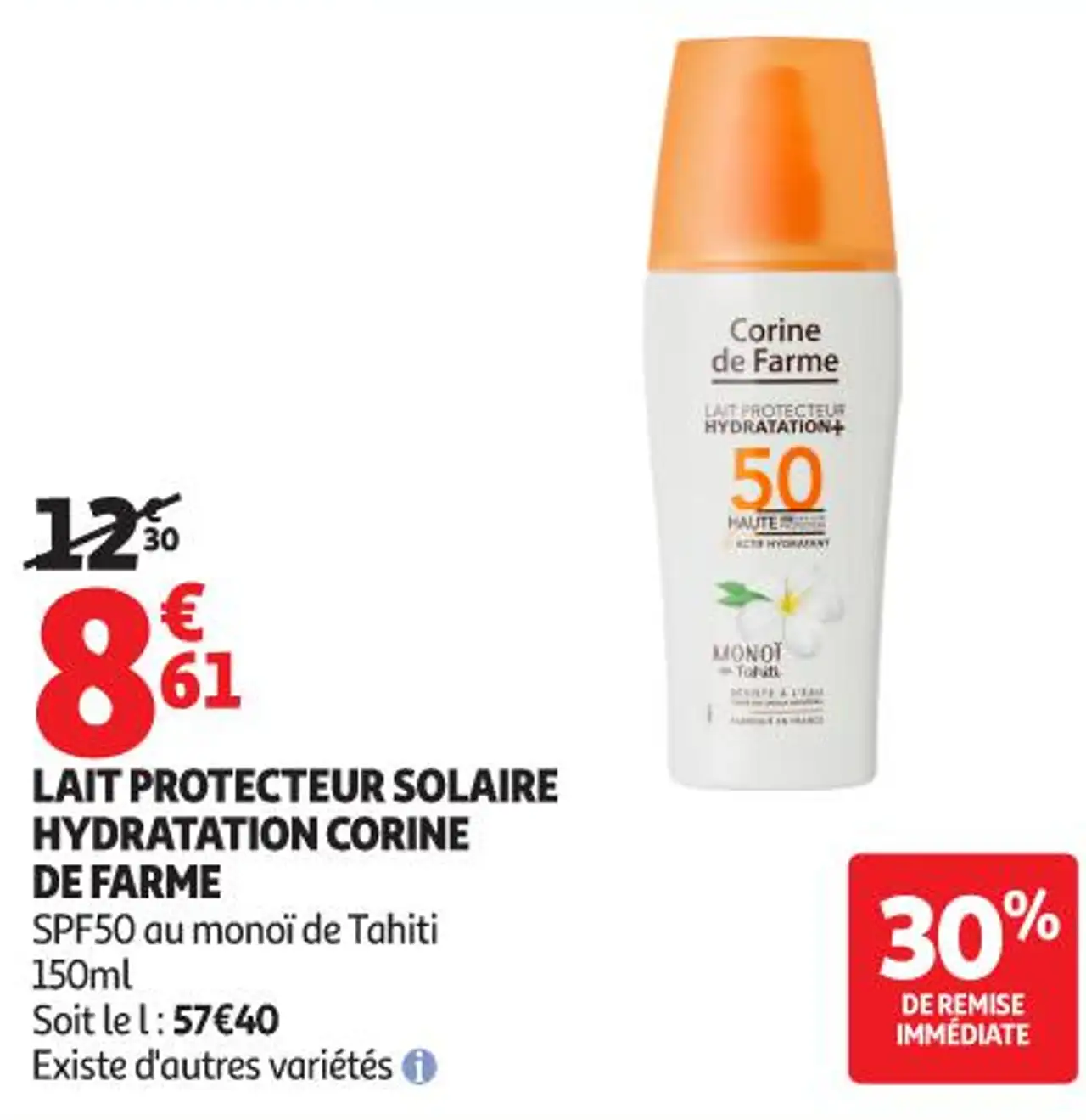 Lait protecteur solaire hydratation Corine de Farme