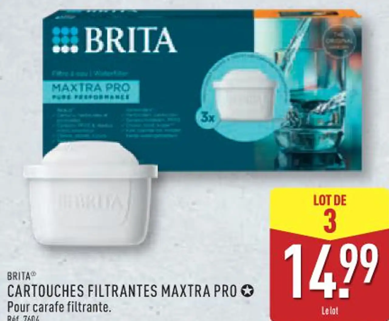 BRITA® CARTOUCHES FILTRANTES MAXTRA PRO Pour carafe filtrante. LOT DE 3