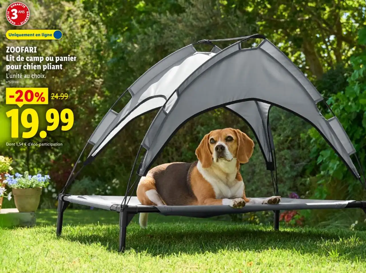 Lit de camp ou panier pour chien pliant