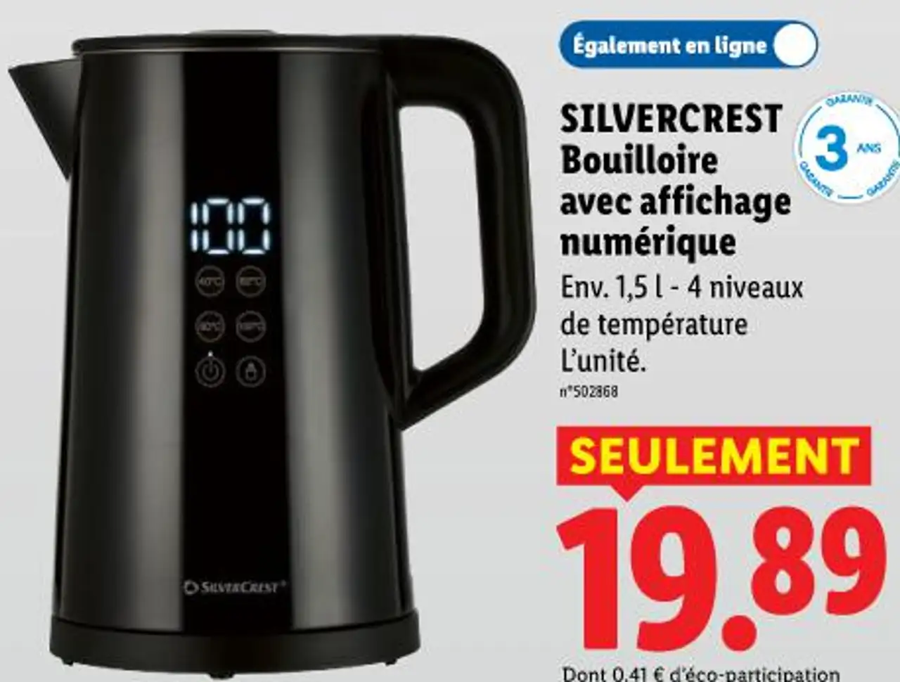 SILVERCREST Bouilloire avec affichage numérique