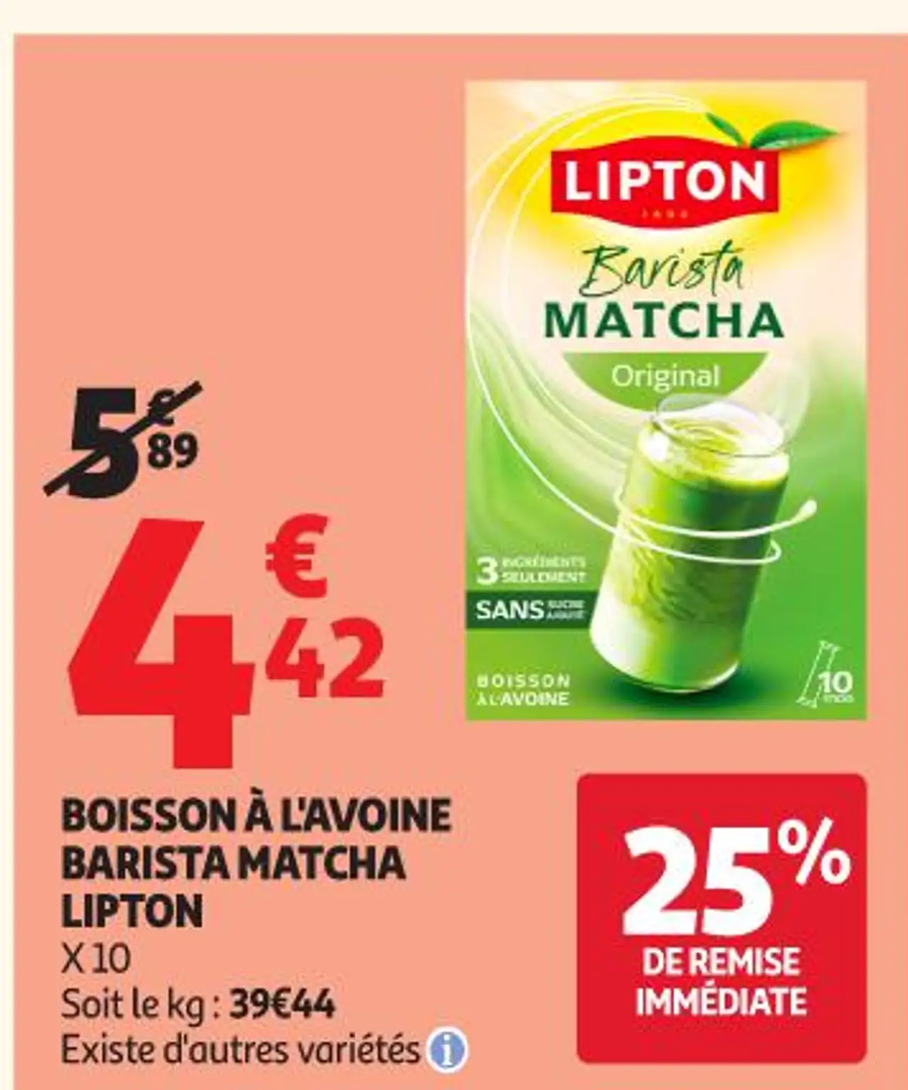 BOISSON À L'AVOINE BARISTA MATCHA LIPTON